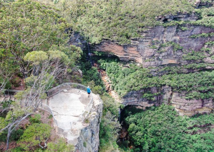 Arial view of lookout and clifftops at Gordon Falls, Leura - Credit: Cam Jones | DCCEEW