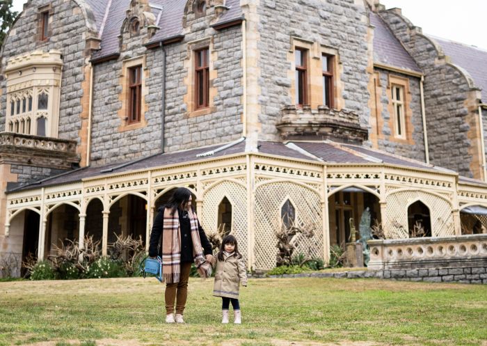 Mother and child in front of Abercrombie House, Bathurst - Credit: Bathurst Regional Council