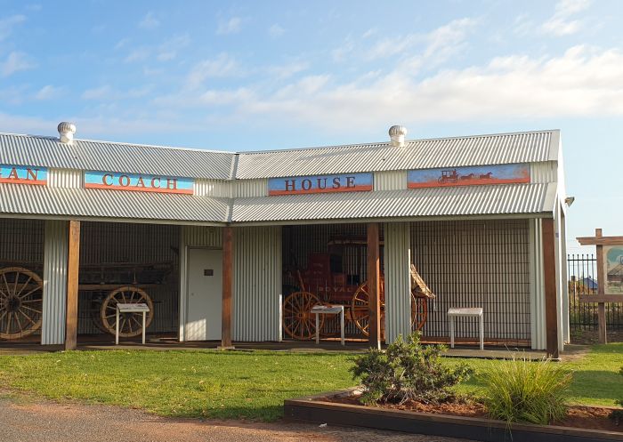 A shed with horse carriages inside at Cobb & Co Coach House, Nyngan - Credit: Cobb & Co Coach House