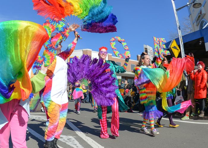 Colourful street parade during the Winter Magic Festival 2023, Katoomba - Credit: Brigitte Grant Photography