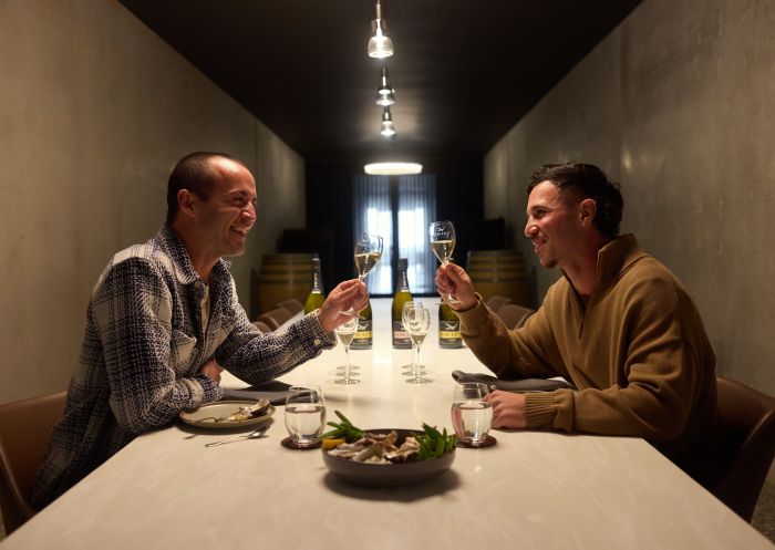 Couple enjoying a dining experience at Printhie Wines, Nashdale