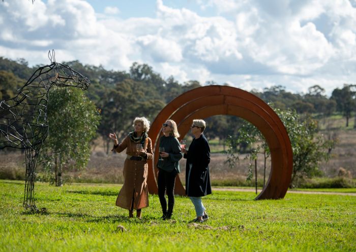 An award-winning art gallery and cellar door with a sculpture garden and art workshop at Rosby Wines, Mudgee