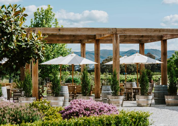 The outdoor seating area, The Barn at Blue Wren Farm, Eurunderee - Credit: Amber Creative