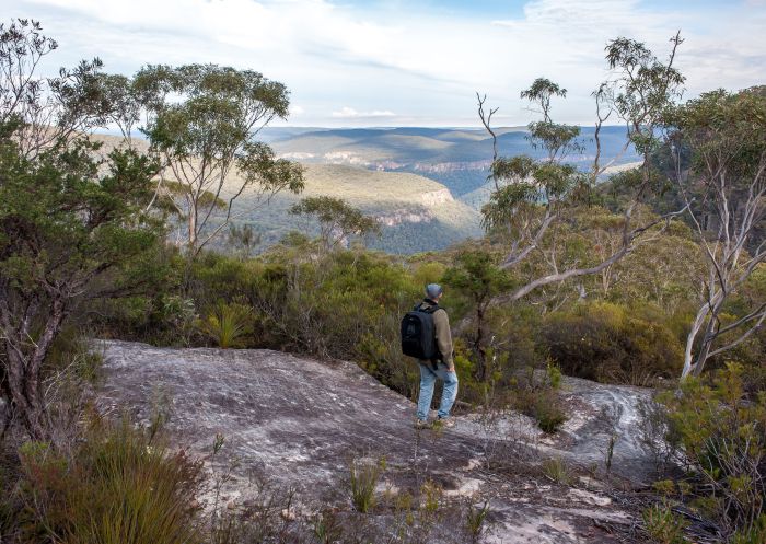 男人看著風景，情人步道，Bundanoon - 圖片來源：Michael Van Ewijk | DCCEEW