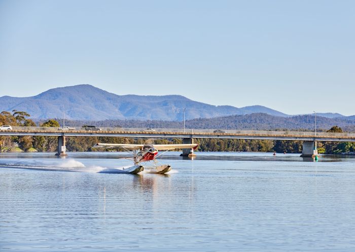 Plane taking off on the water , South Coast Seaplanes, Moruya