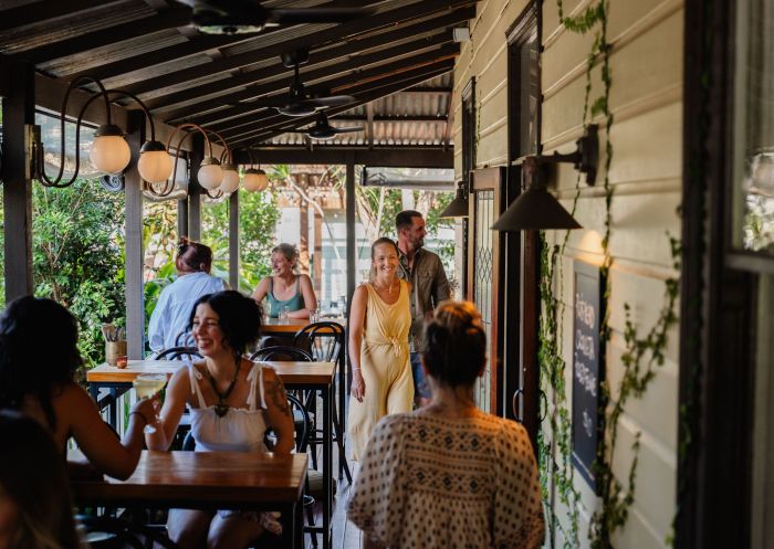 Patrons dining at Bruno's Mediterranean Kitchen , Bellingen