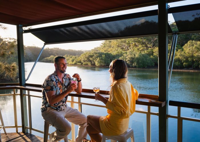 Couple enjoying a drink at Stef & Co, Coffs Harbour