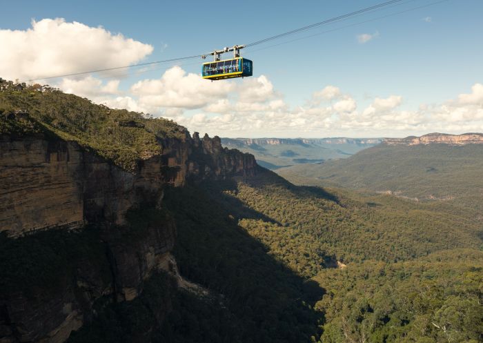 The Scenic Cableway travelling over the Jamison Valley, Scenic World Blue Mountians, Katoomba