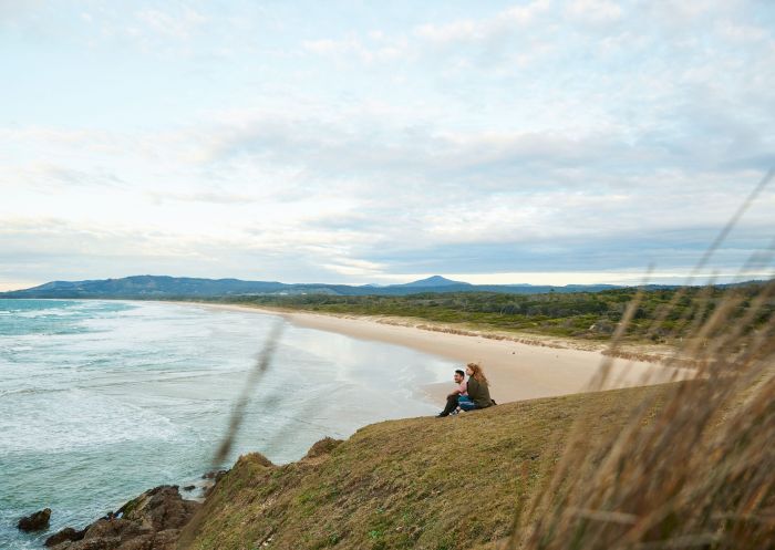 Couple enjoying the view, Look At Me Now Headland, Emerald Beach