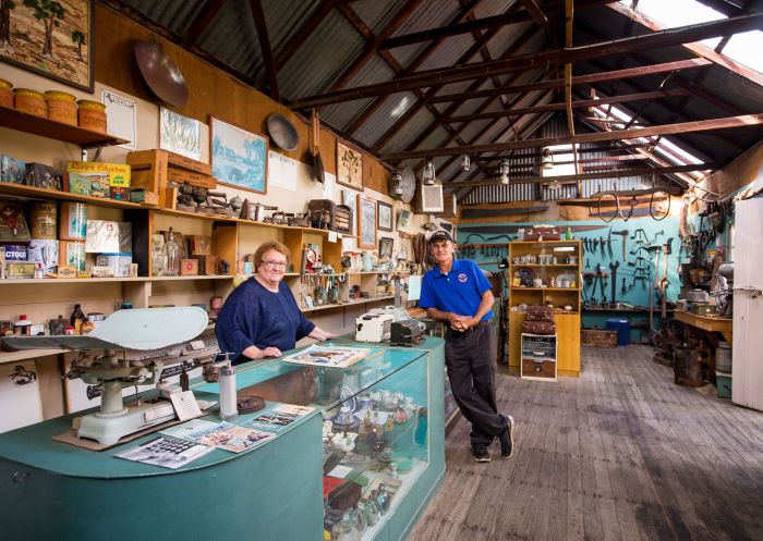  Two volunteers at the counter, Emmaville Mining Museum, Emmaville