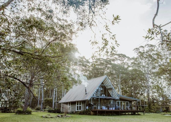 Eco Accommodation exterior view with trees, Wandha Myall Lakes, Bungwahl  - Credit: Wandha Myall Lakes