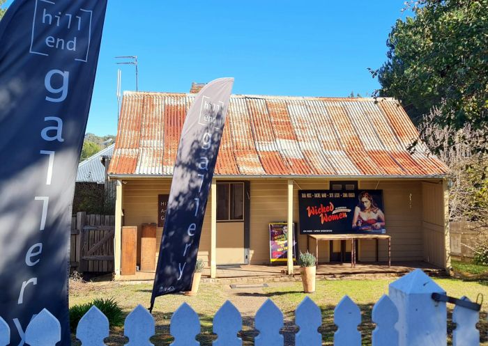 Front facade of Hill End Art Gallery shack with a rusty tin roof, Hill End - Credit: Hill End Arts Council Inc