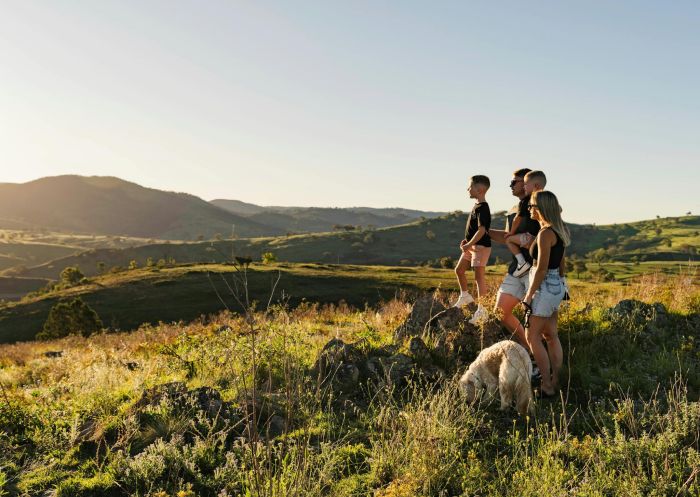 A family stands on top of a hill overlooking The Bridle Track, Duramana - Credit: Henry Denyer-Simmons | Bathurst Regional Council