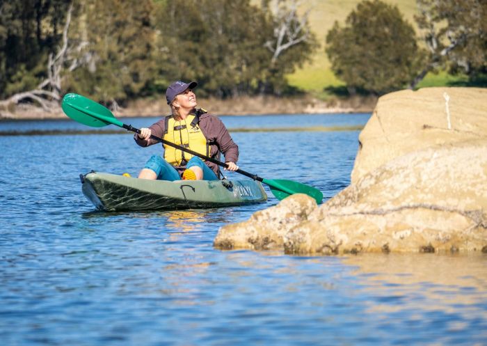 Kayaking on Corunna Lake with Tilba Kayak & Wine Tour, Kalaru - Credit: Navigate Expeditions