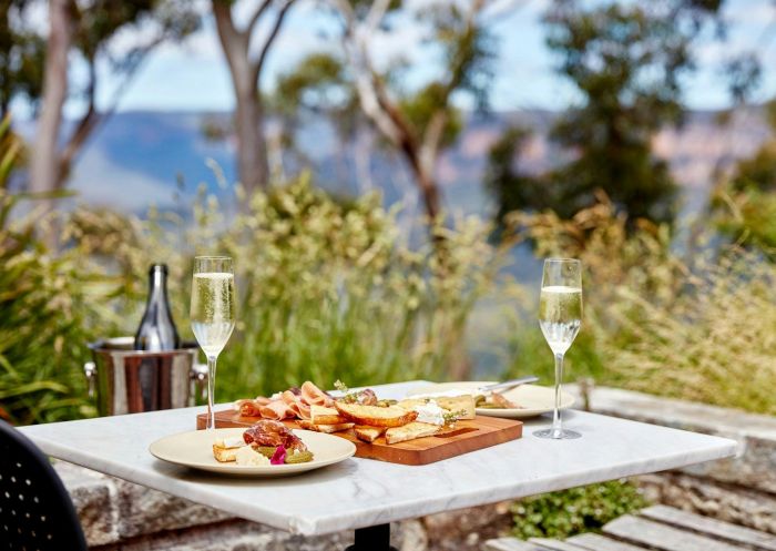 Antipasto dish in an outdoor setting at The Lookout, Echo Point, Katoomba - Credit: The Lookout, Echo Point