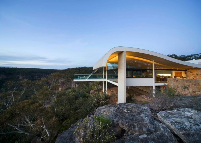 A side view of the impressive architecture of The Seidler House, Joadja - Credit: The Seidler House