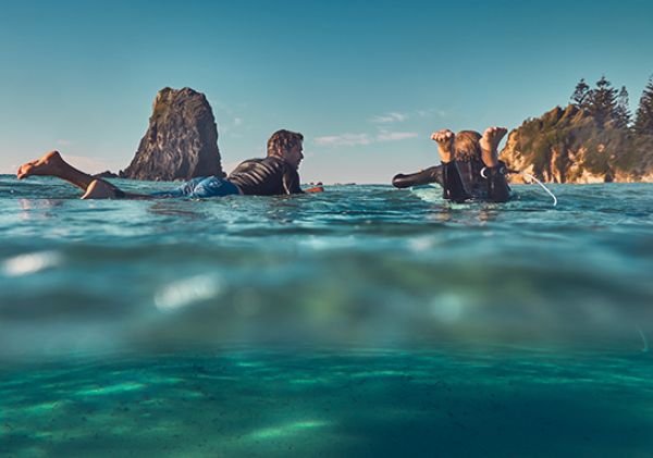Surfing at Glasshouse Rocks, Eurobodalla NSW