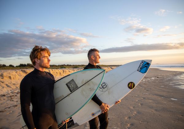 Hayden surfing on the North Coast of NSW