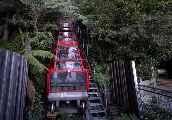Family enjoying a cablecar ride at Scenic World, Katoomba