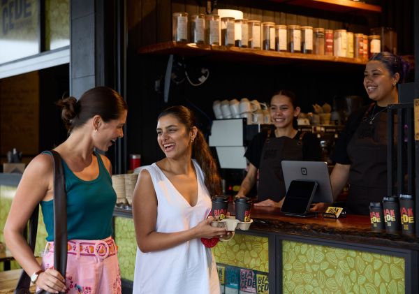 Patrons ordering drinks, Blak Cede Gunyah Café and Shop, Nowra