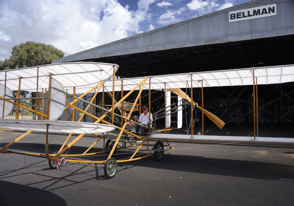 The replica Wright Flyer Model A, Narromine Aerodrome