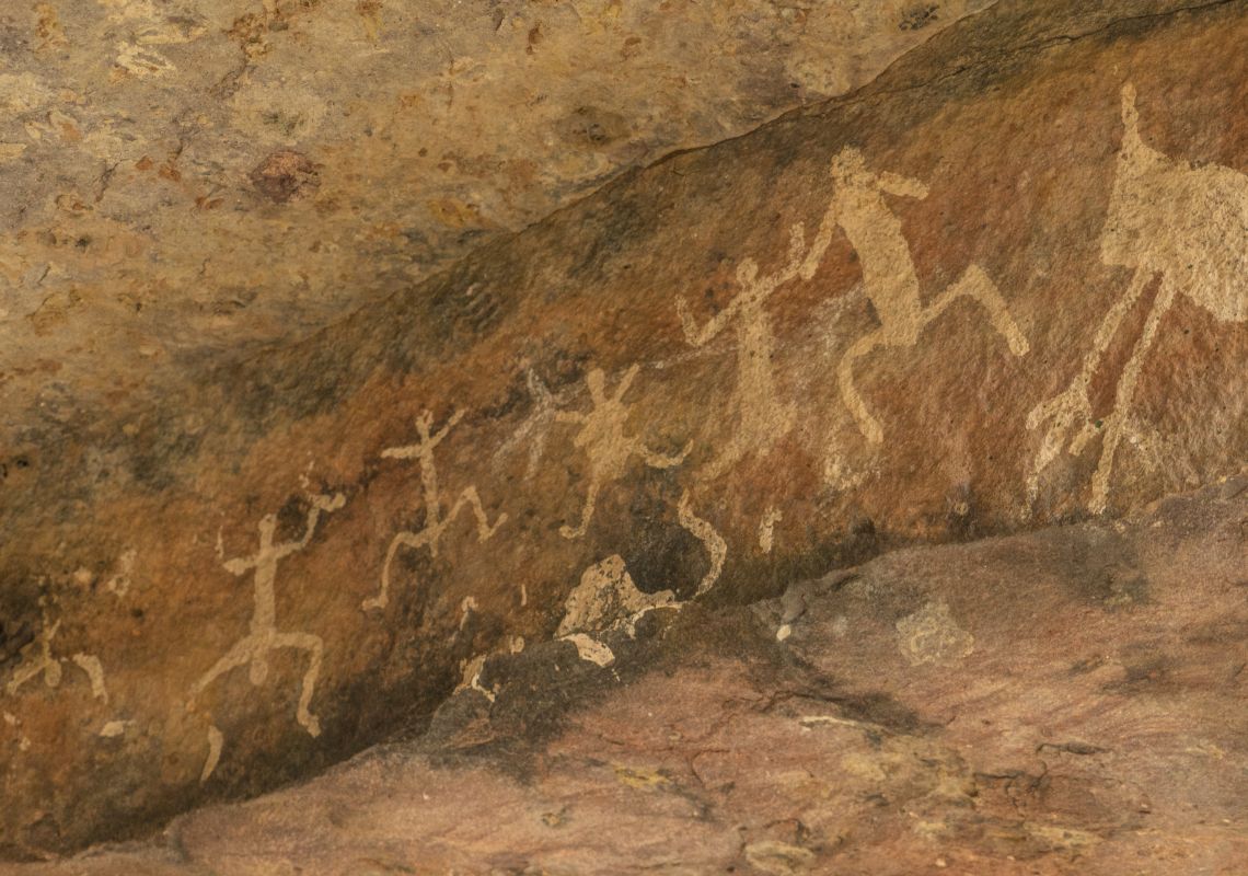 Aboriginal rock art located at Gundabooka National Park in Gunderbooka, Outback NSW