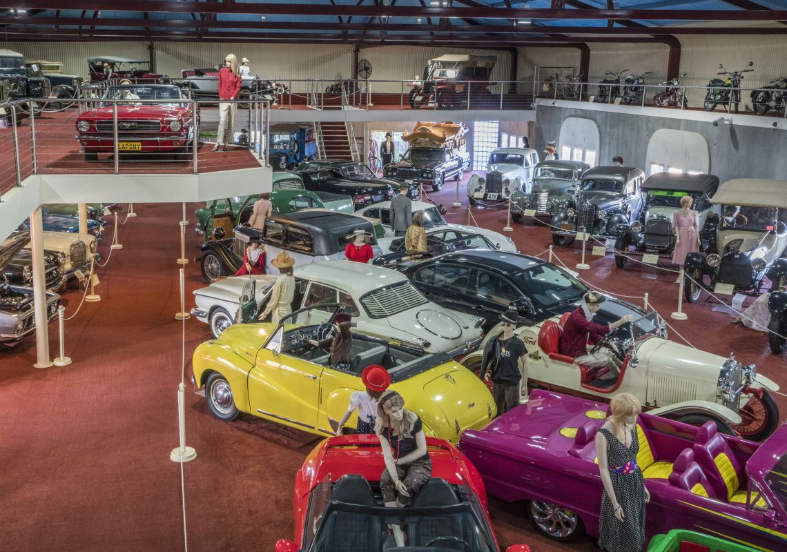 Vintage cars on display at the McFeeters Motor Museum in Forbes, The Parkes