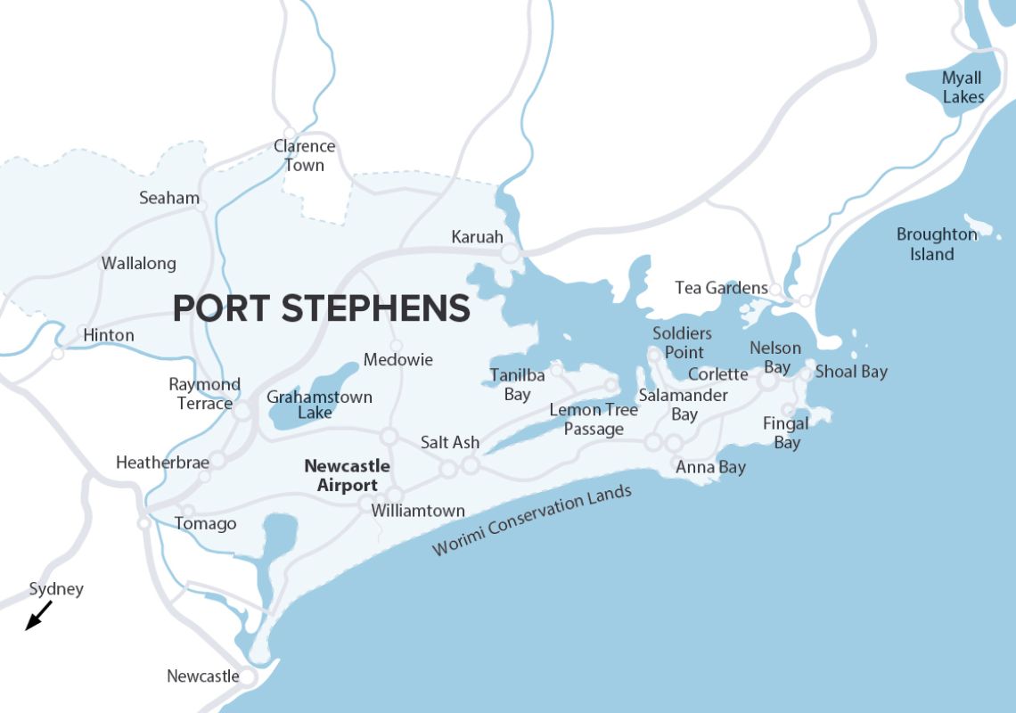 Port Stephens map