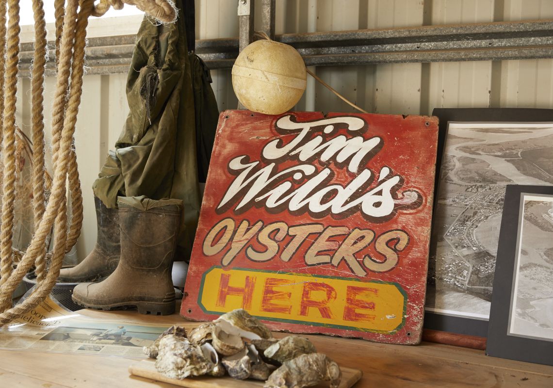 Signage at Jim Wild's Oysters in Greenwell Point