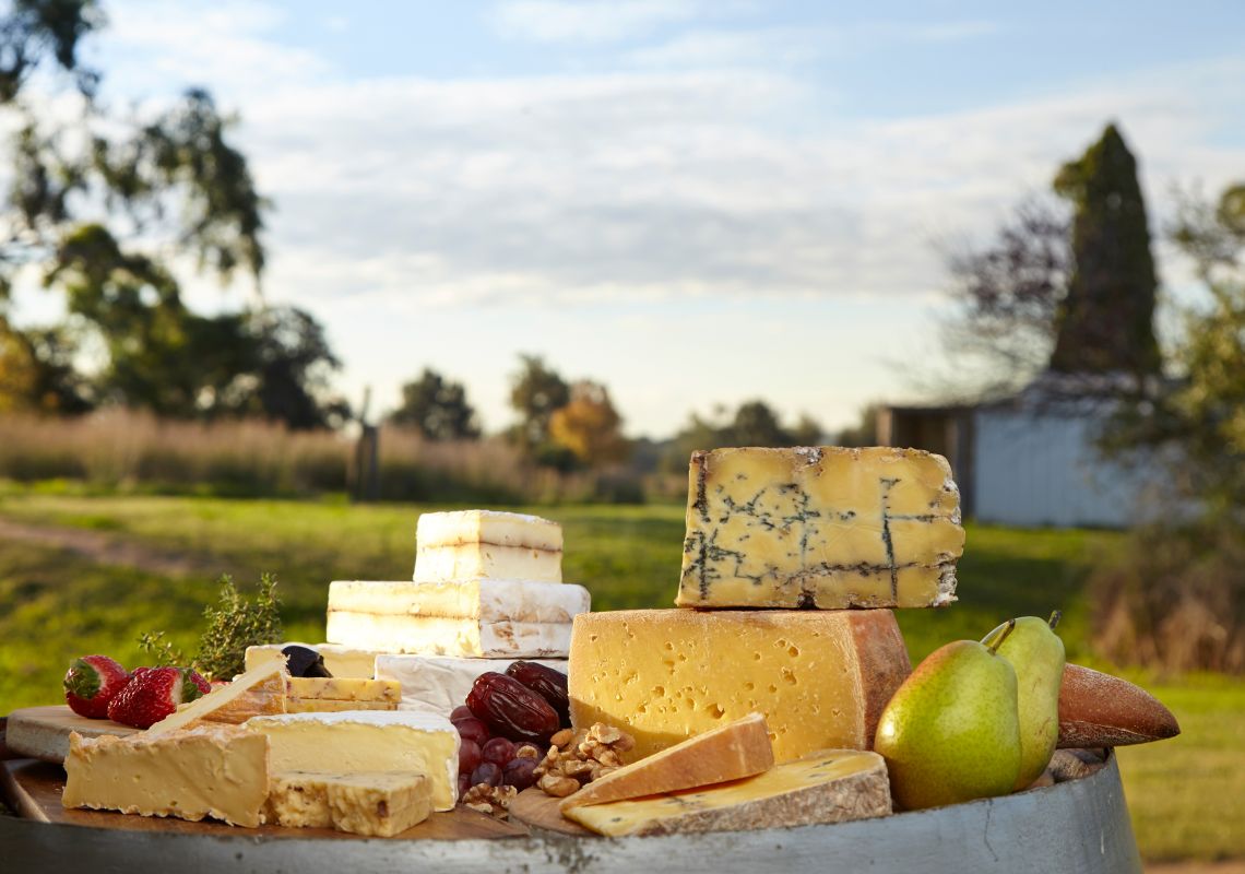 A wide range of cheese is made at Hunter belle using Brown Swiss cows milk, Cheese plate at Hunter Belle Cheese, Muswellbrook, Upper Hunter 