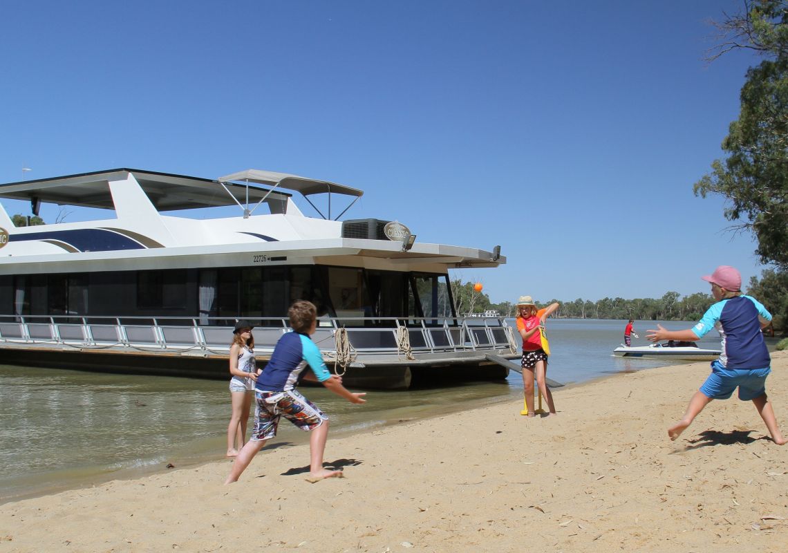 Beach fun during summer and winter with Mildura Holiday Houseboats in Mildura , The Murray