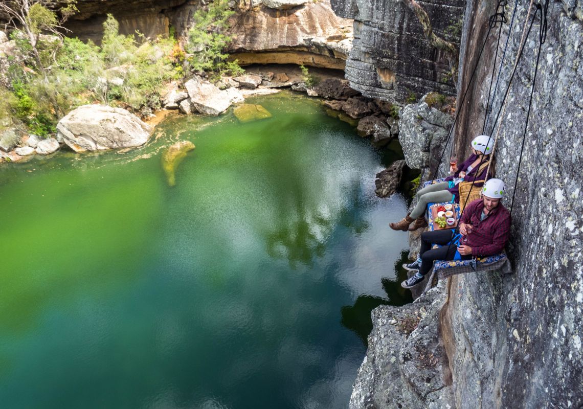 Proposal Fine Dining Picnic Adventure Rock climb Abseil Package at Outdoor Raw in Nowra, South coast 