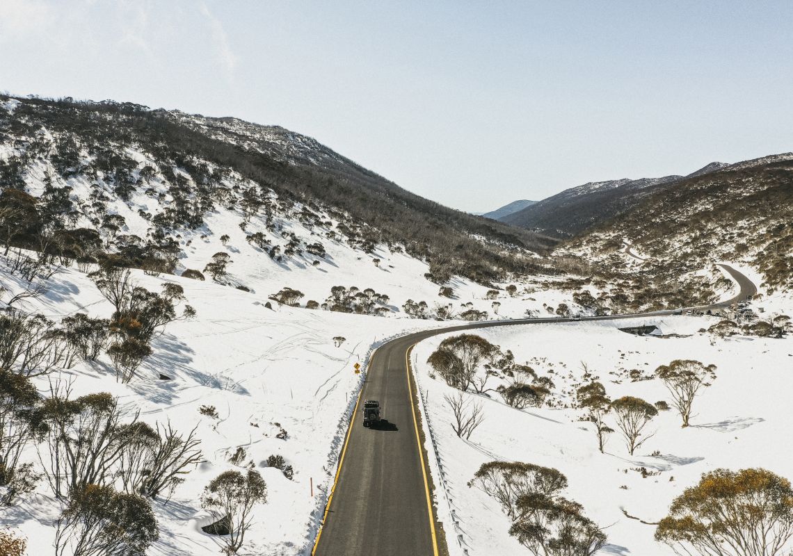 Scenic road trip along Alpine Way, Thredbo in the Snowy Mountains