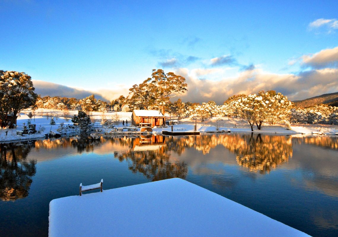 First day of Winter at Moonbah Huts in Jindabyne,  Snowy Mountains