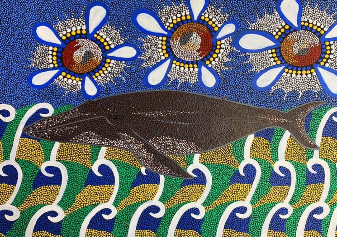 Artwork by Elwyn Toby at Dunghutti-Ngaku Aboriginal Art Gallery South Kempsey in Kempsey, North Coast