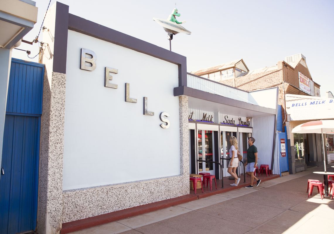 Couple stepping back into time at Bell's Milk Bar in Broken Hill, Outback NSW