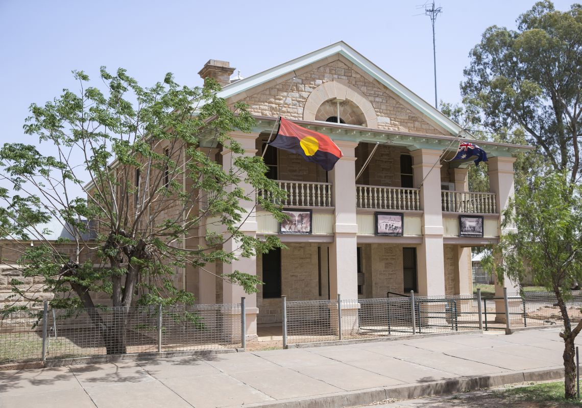 The historic Wilcannia Court House built in 1880.