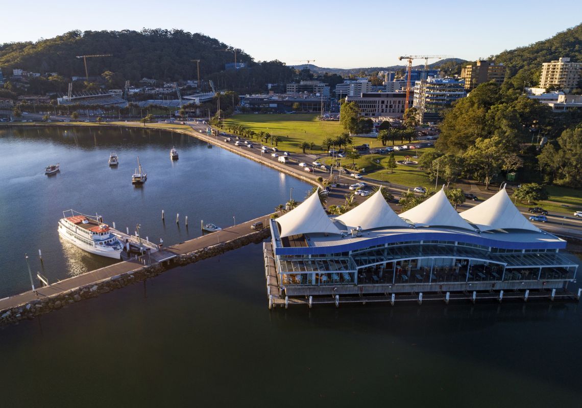Aerial overlooking The Quarters - Gosford Waterfront