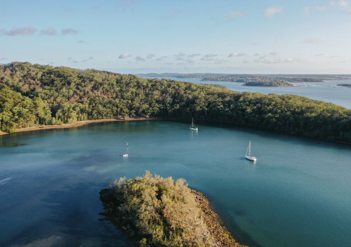 Luxury private chartered yacht experience with Blue Water Sailing in Shoal Bay, Port Stephens