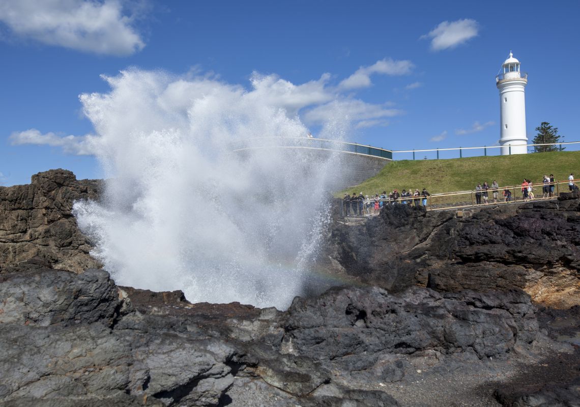 The Blowhole and lighthouse in Kiama, South Coast