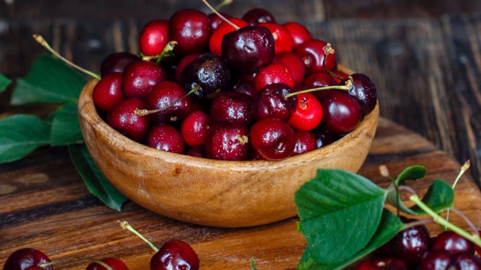 A bowl of juicy cherries in Young, Australia