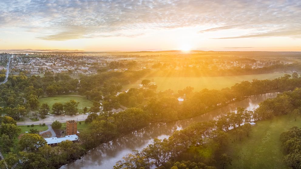 A glorious sunrise over Narrandera in the Riverina, NSW