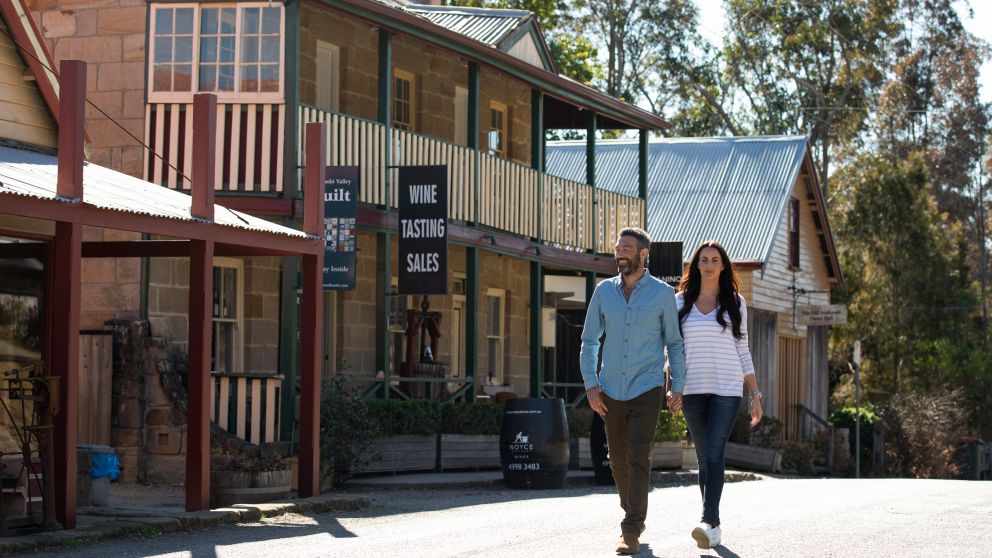 A couple exploring around the wineries in Wollombi, Hunter Valley