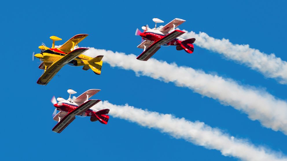 Classic aircraft performing aerobatic displays for crowds at the 2017 Wings Over Illawarra Event at Shellharbour Airport - Credit: Mark Jessop; Wings Over Illawarra