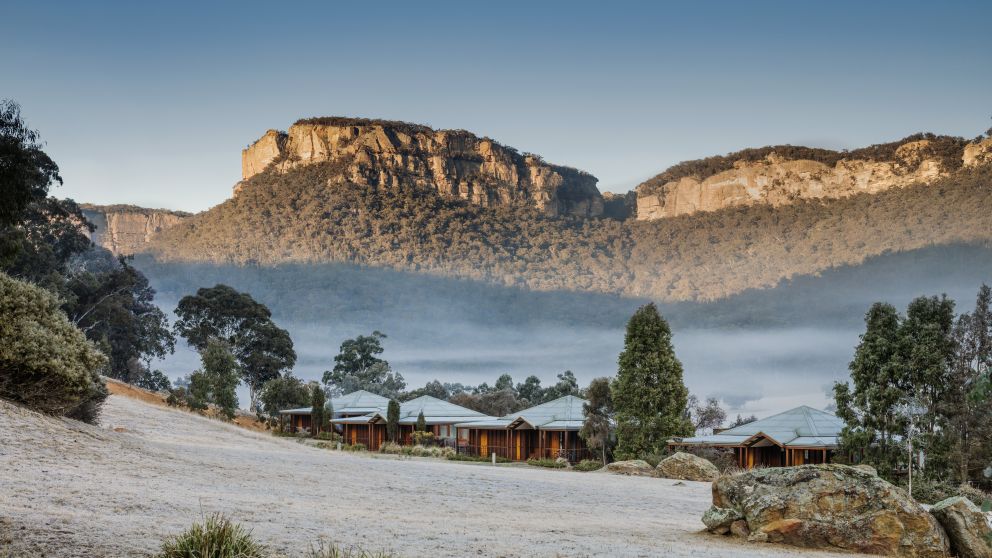 Morning mist passing through Emirates One&Only Wolgan Valley, Blue Mountains