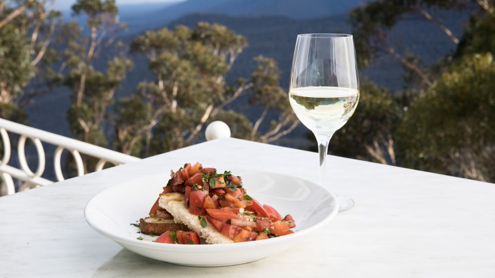 Food and wine with breathtaking views over the Jamison Valley at The Lookout, Echo Point, Katoomba