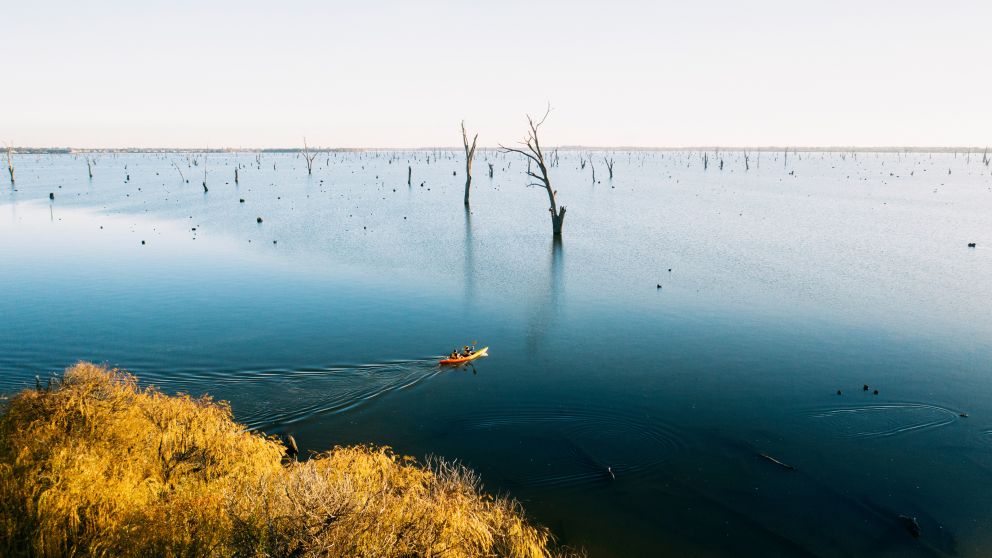 Kayaking along Lake Mulwala in Mulwala, The Murray