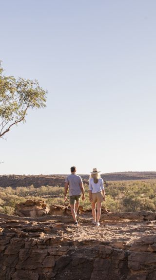 Couple enjoying a visit to Mutawintji National Park in Mutawintji, Outback NSW