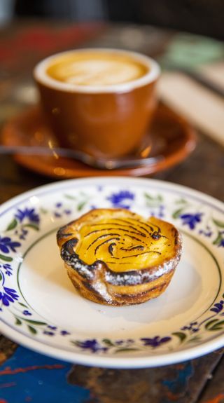 Coffee and a pastry available at the Goldfish Bowl Bakery in Armidale