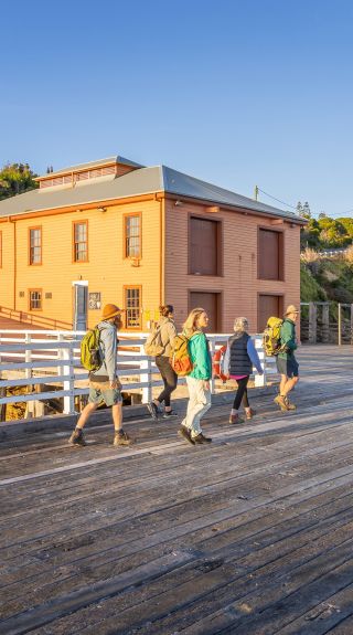 在列入遺產名錄的塔斯拉碼頭上喝咖啡，塔斯拉